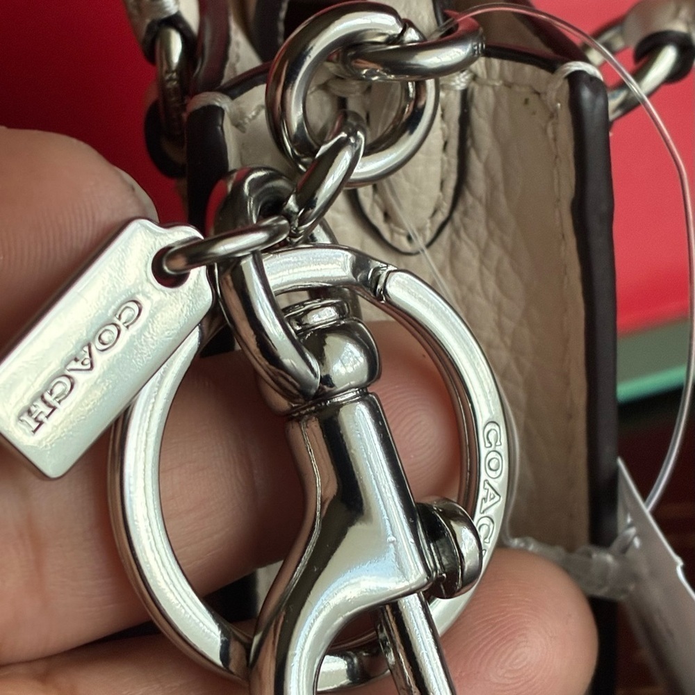 Coach Floral Key Holder in White with Red and Blue Accents - Picture 11 of 13
